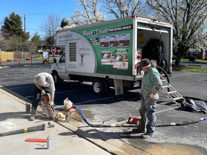 leveling a concrete sidewalk